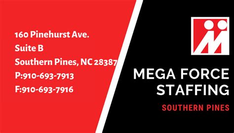 megaforce southern pines|Mega Force Staffing Group, Inc. of Southern Pines, NC.